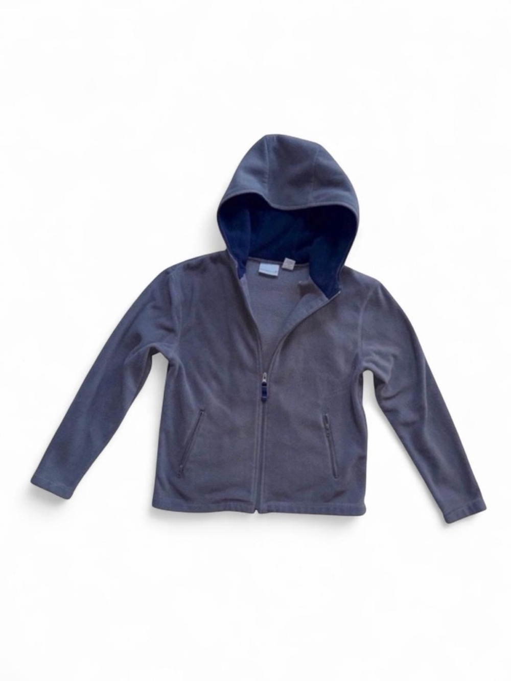 Duck Head Boys Fleece Zip Up Hoodie Blue Gray M 10-12
